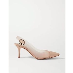 Gianvito Rossi 70 Patent Leather and PVC Slingback Pumps